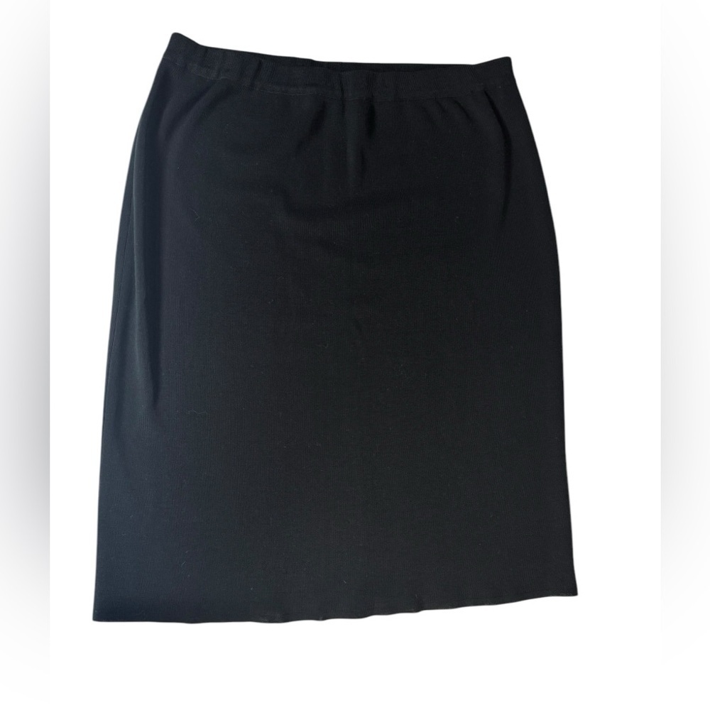 MING WANG Black Knit Pencil Skirt PM Petite Medium Workwear Career Classic C453